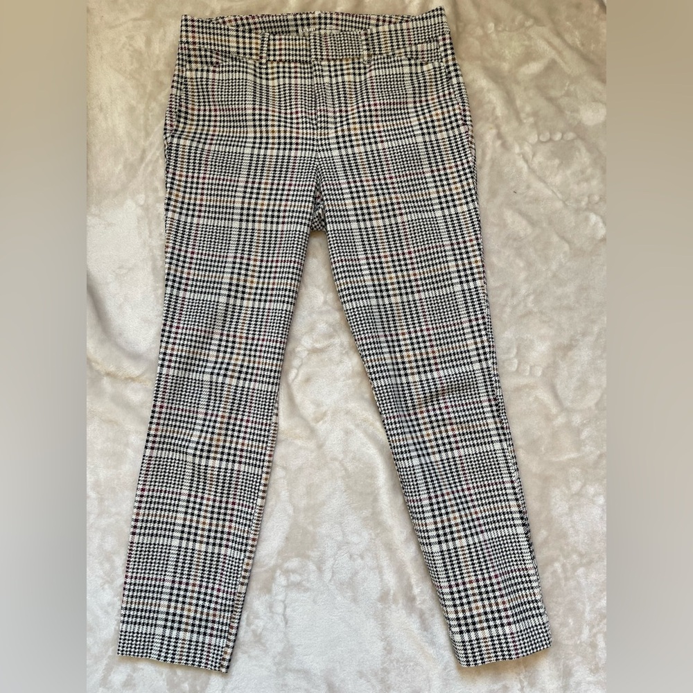 Old Navy Women’s Pixie High Rise Secret Slim Pockets Plaid Slim Fit Size 8